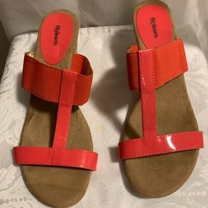 Coral Wedge sandals with Cork Sole Size 9